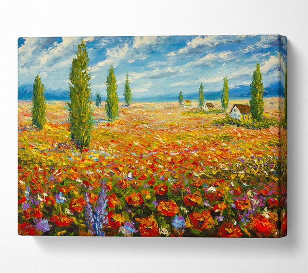 Picture of Field Of Trees And Flowers Canvas Print Wall Art