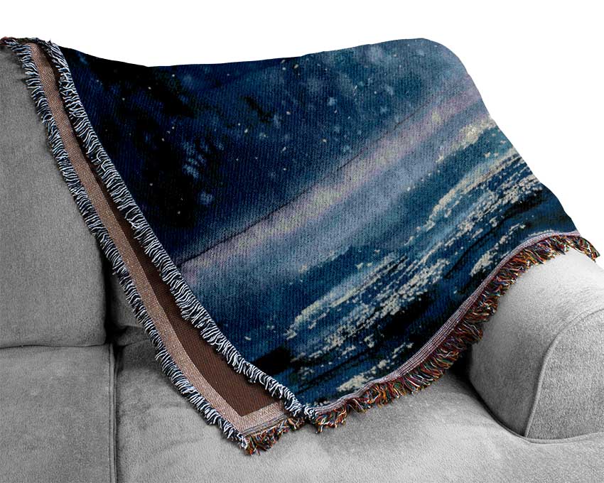 The Boat To The Universe Woven Blanket