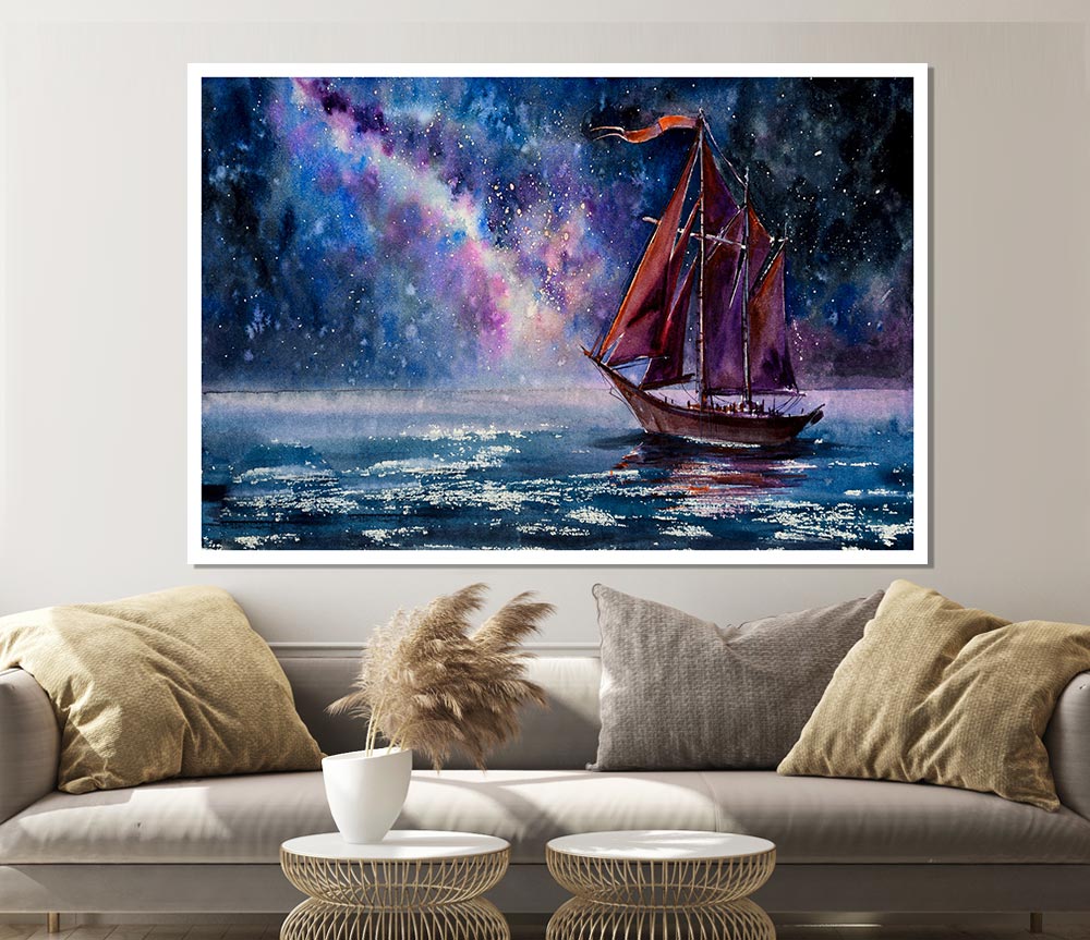 The Boat To The Universe Print Poster Wall Art