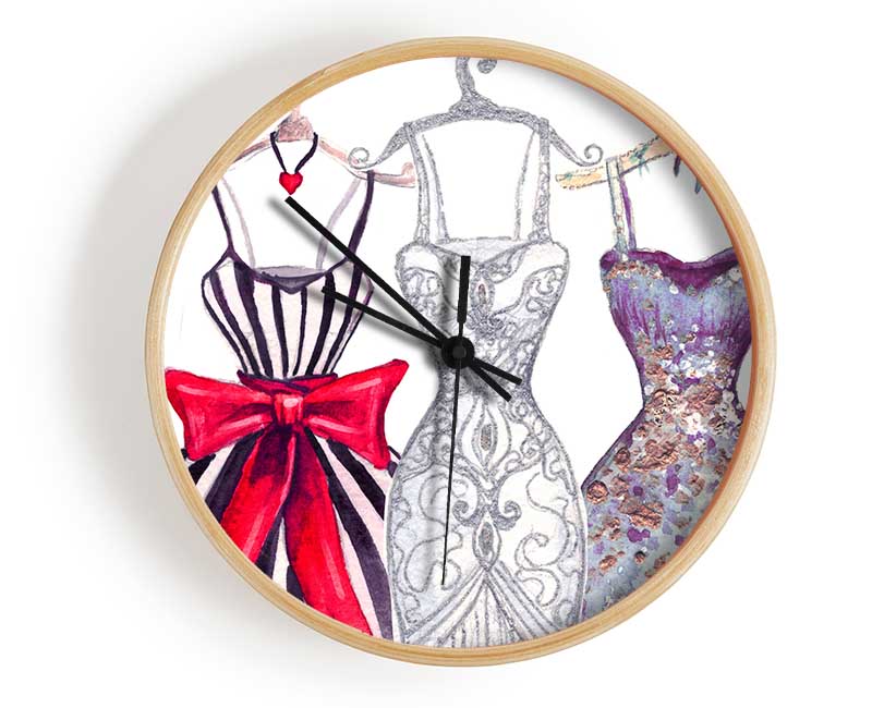 Dresses In A Line Clock - Wallart-Direct UK