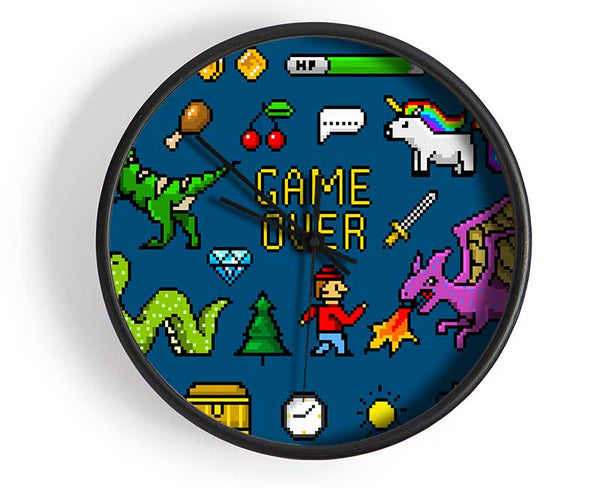 Game Over 8 Bit Clock - Wallart-Direct UK