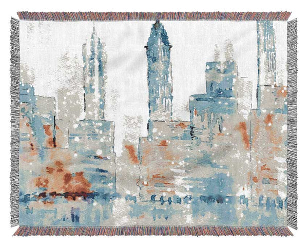 Hazy Streets Of New York Woven Blanket