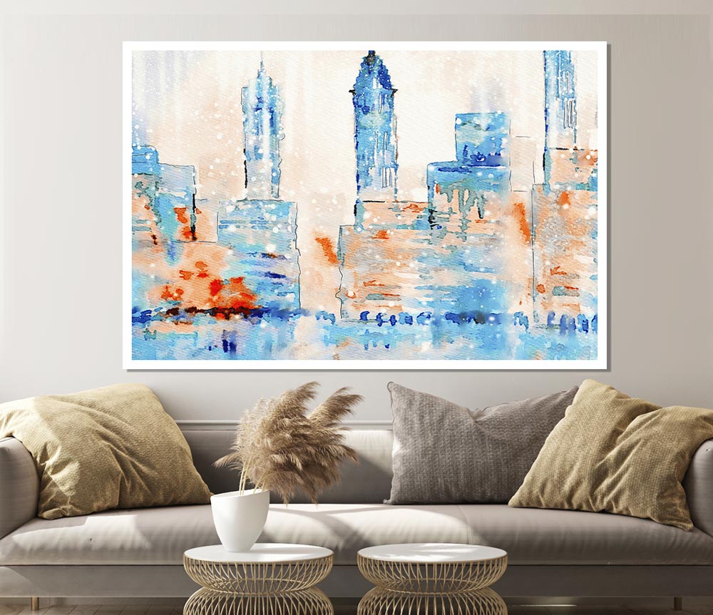 Hazy Streets Of New York Print Poster Wall Art