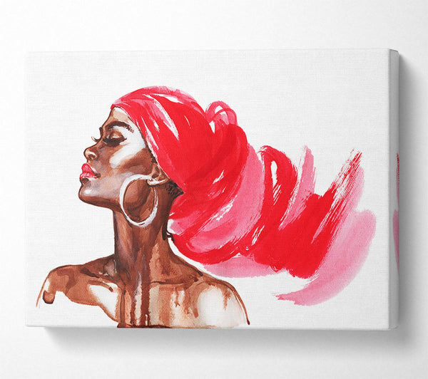 Picture of Red Head Scarf Canvas Print Wall Art