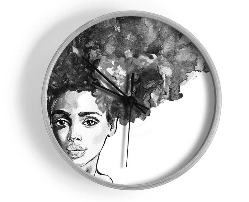 Watercolour Hairstyle Clock - Wallart-Direct UK