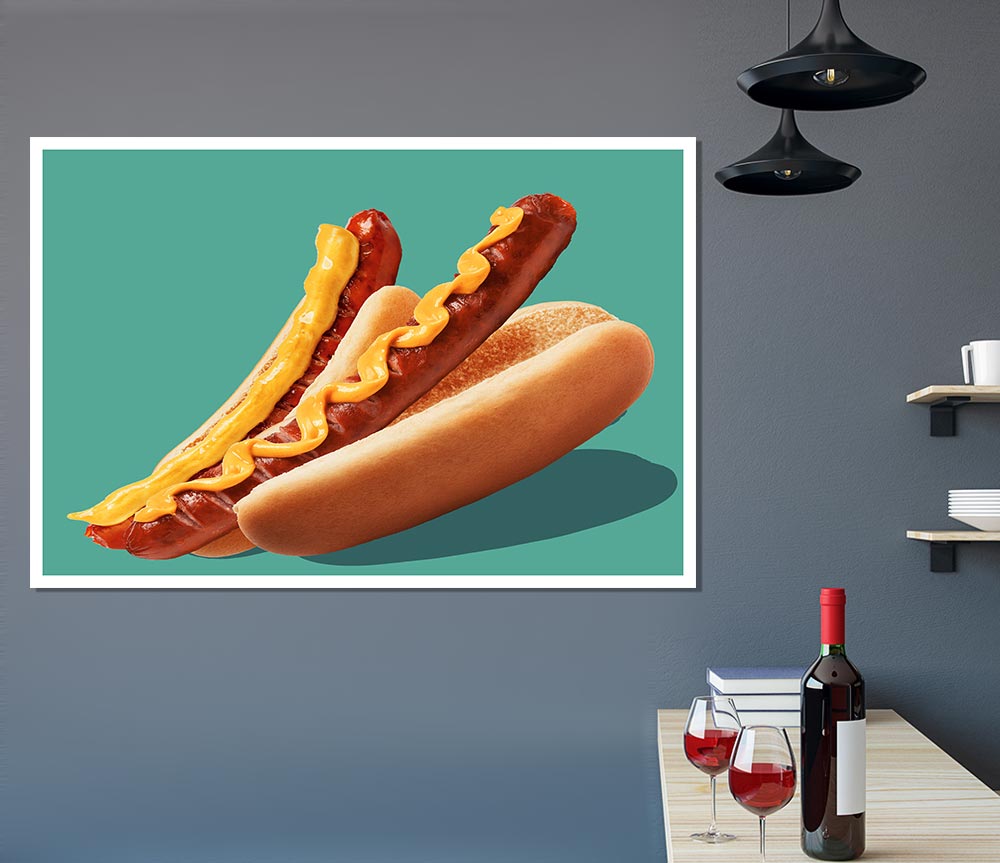 Hot Diggidy Dog Print Poster Wall Art