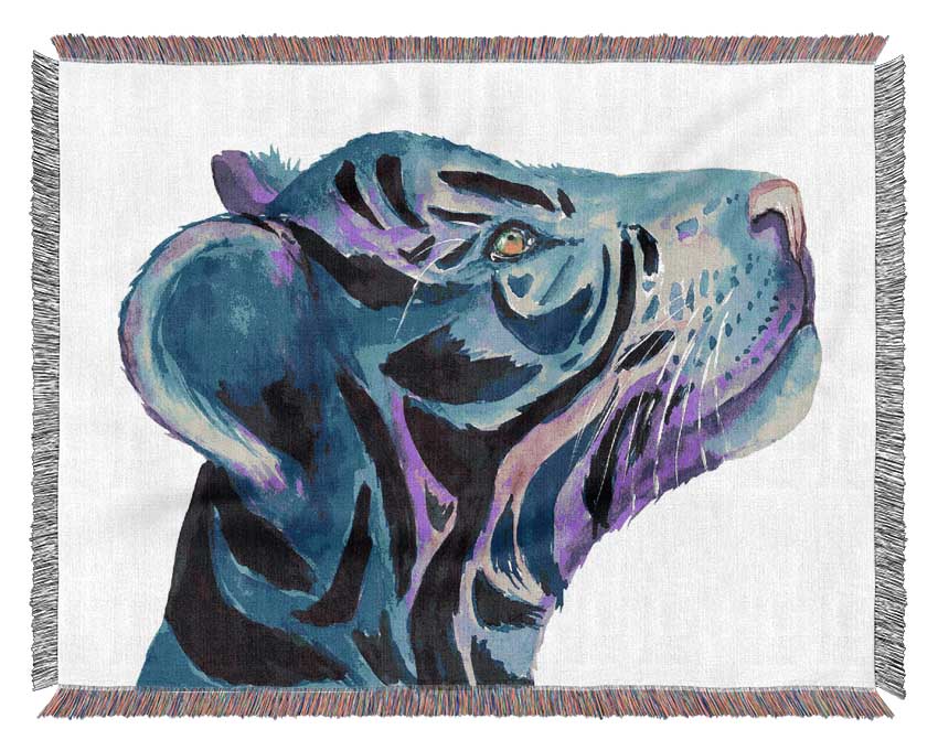 Stunning Tiger Cub Blues Woven Blanket