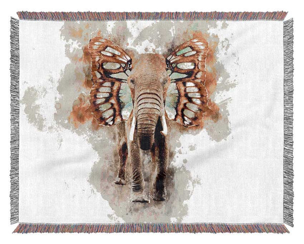 Elephant Butterfly Ears Woven Blanket