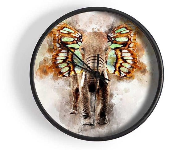 Elephant Butterfly Ears Clock - Wallart-Direct UK