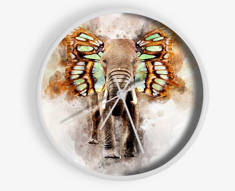 Elephant Butterfly Ears Clock - Wallart-Direct UK