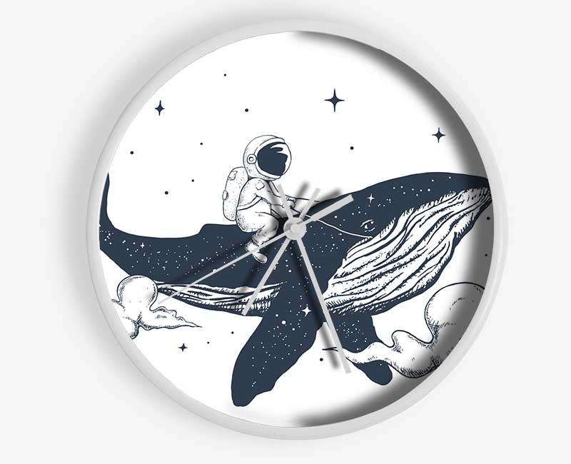 Astronaught On A Whale Clock - Wallart-Direct UK