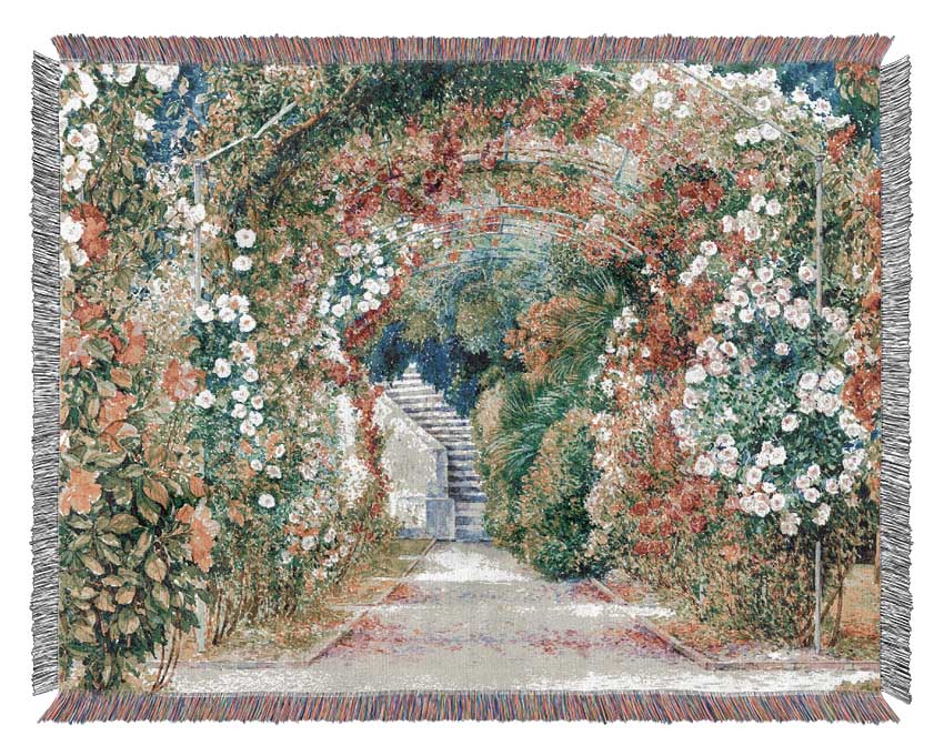 The British Garden Of Flowers Woven Blanket