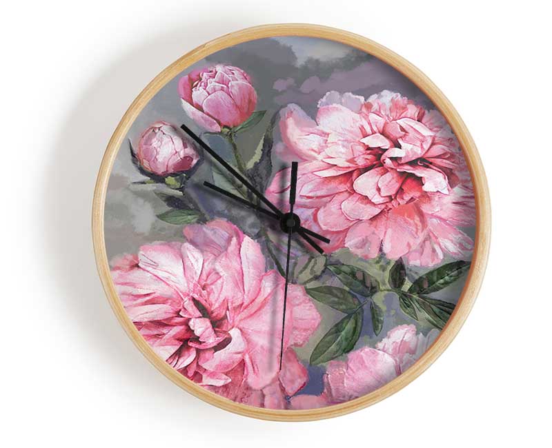 The Pink Carnation Clock - Wallart-Direct UK