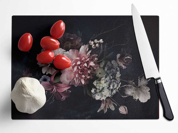 Flower Arrangement Darkness Glass Chopping Board