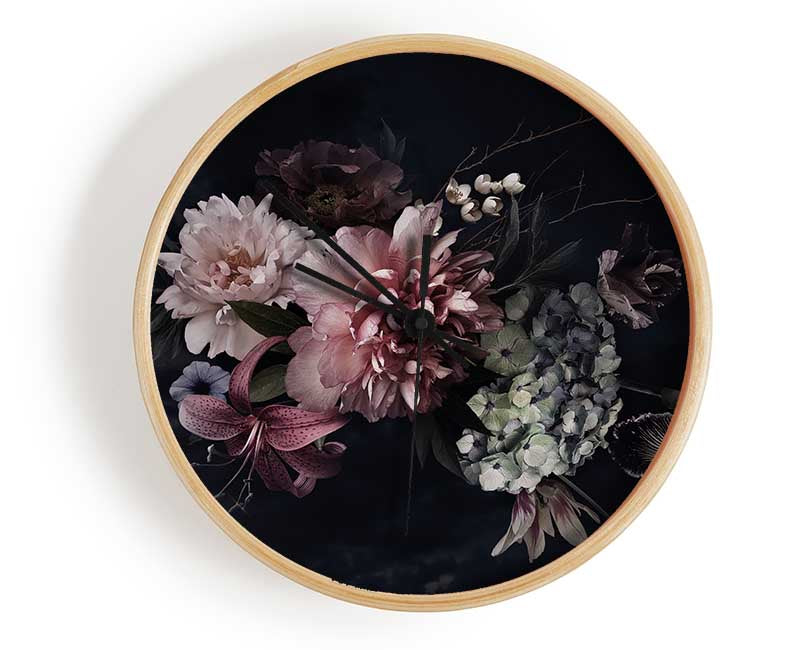 Flower Arrangement Darkness Clock - Wallart-Direct UK