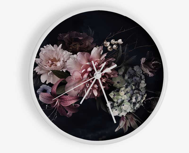 Flower Arrangement Darkness Clock - Wallart-Direct UK