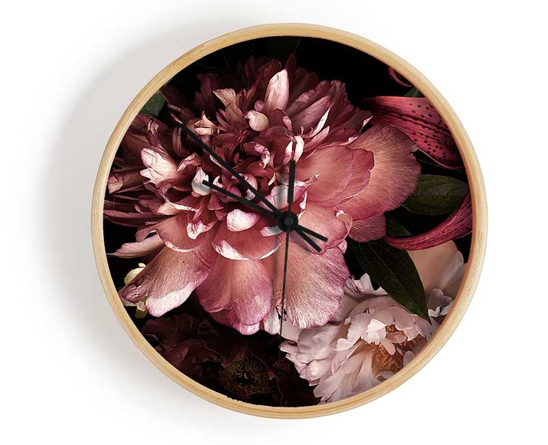 Flower Arrangement Dusk Clock - Wallart-Direct UK