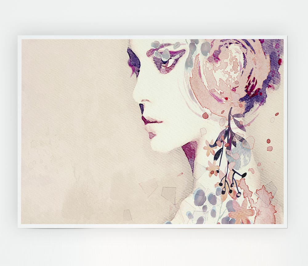 Flower Headpiece Print Poster Wall Art