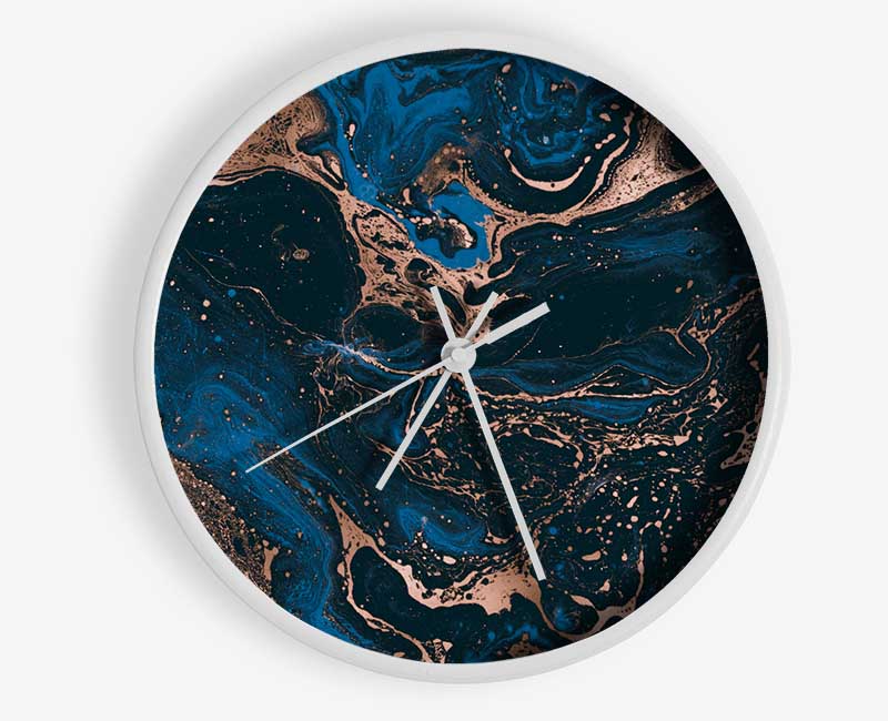 Ocean Oils And Bronze Clock - Wallart-Direct UK