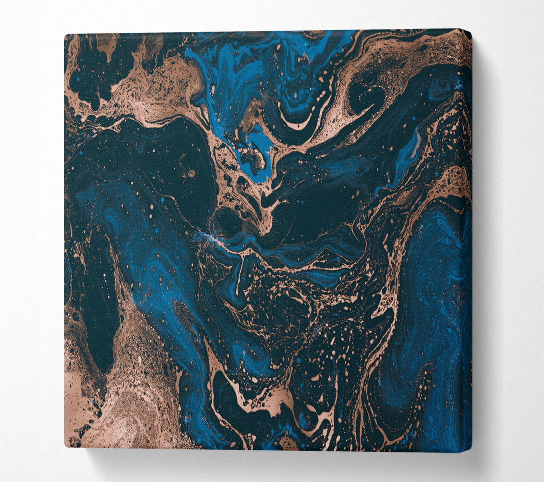 A Square Canvas Print Showing Ocean Oils And Bronze Square Wall Art