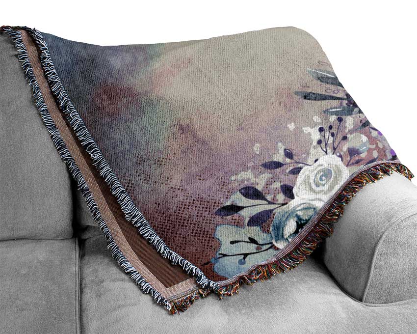 Floral Watercolour Woman Woven Blanket