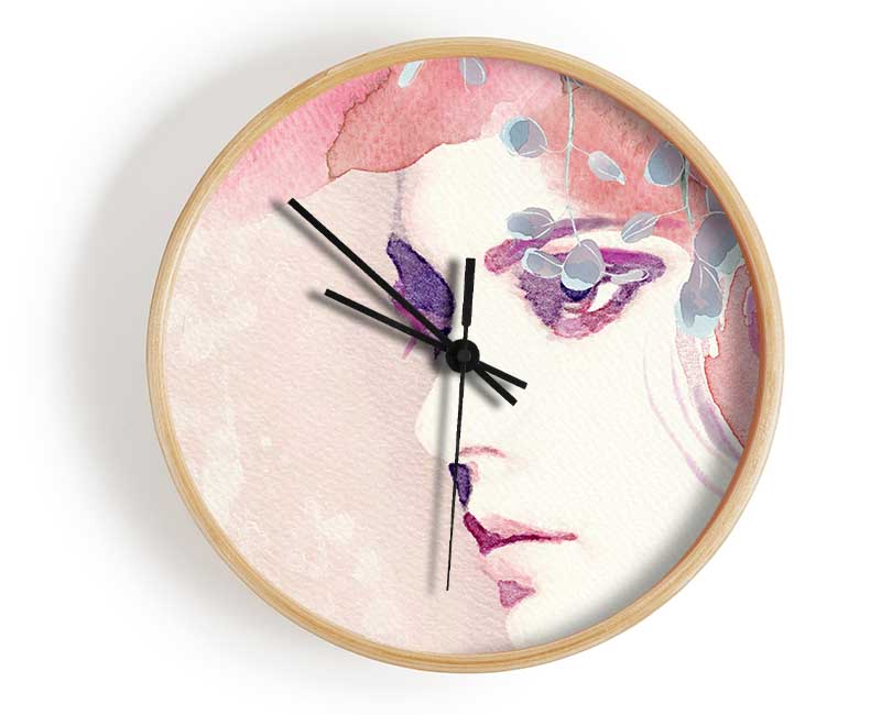 The Face Of Lilac Clock - Wallart-Direct UK