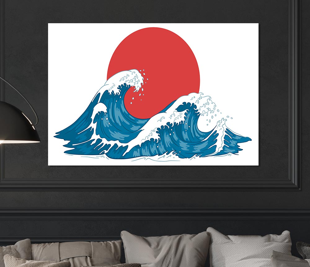 The Waves Under The Sunset Print Poster Wall Art