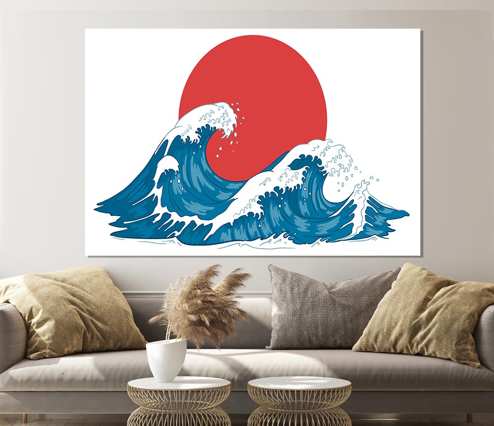 The Waves Under The Sunset Print Poster Wall Art