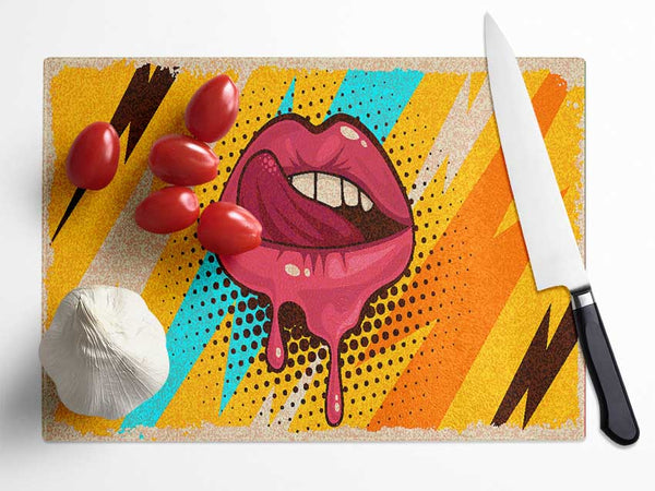 Lips Of Lightning Glass Chopping Board