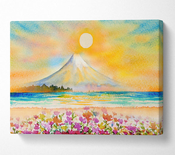 Picture of Sun Over The Volcano Canvas Print Wall Art