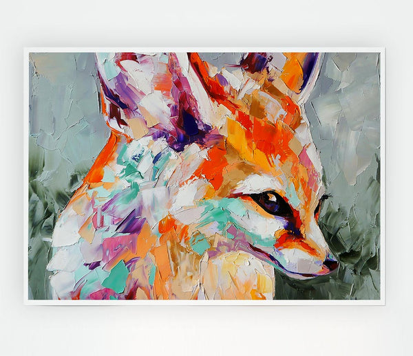 Vibrant Fox Painting Print Poster Wall Art