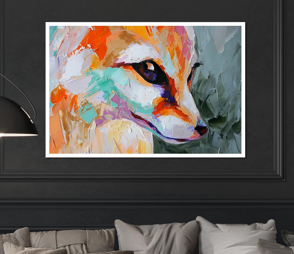 Fox Face Print Poster Wall Art