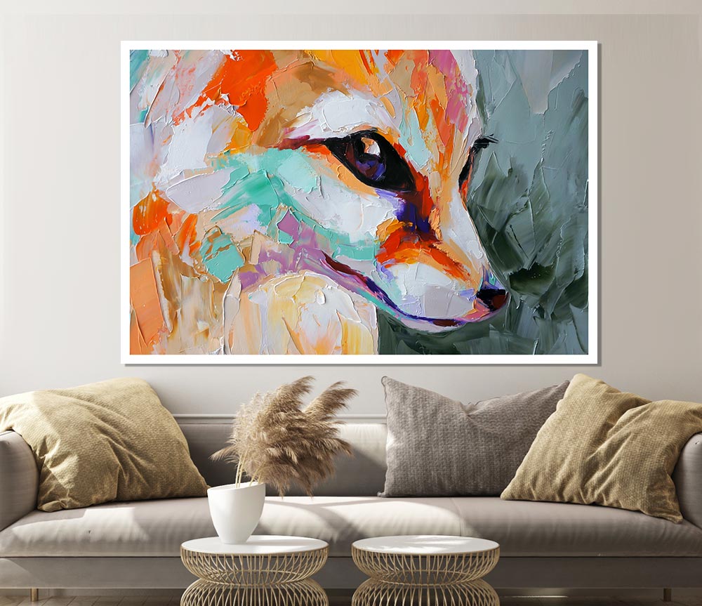 Fox Face Print Poster Wall Art