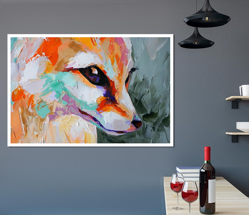 Fox Face Print Poster Wall Art