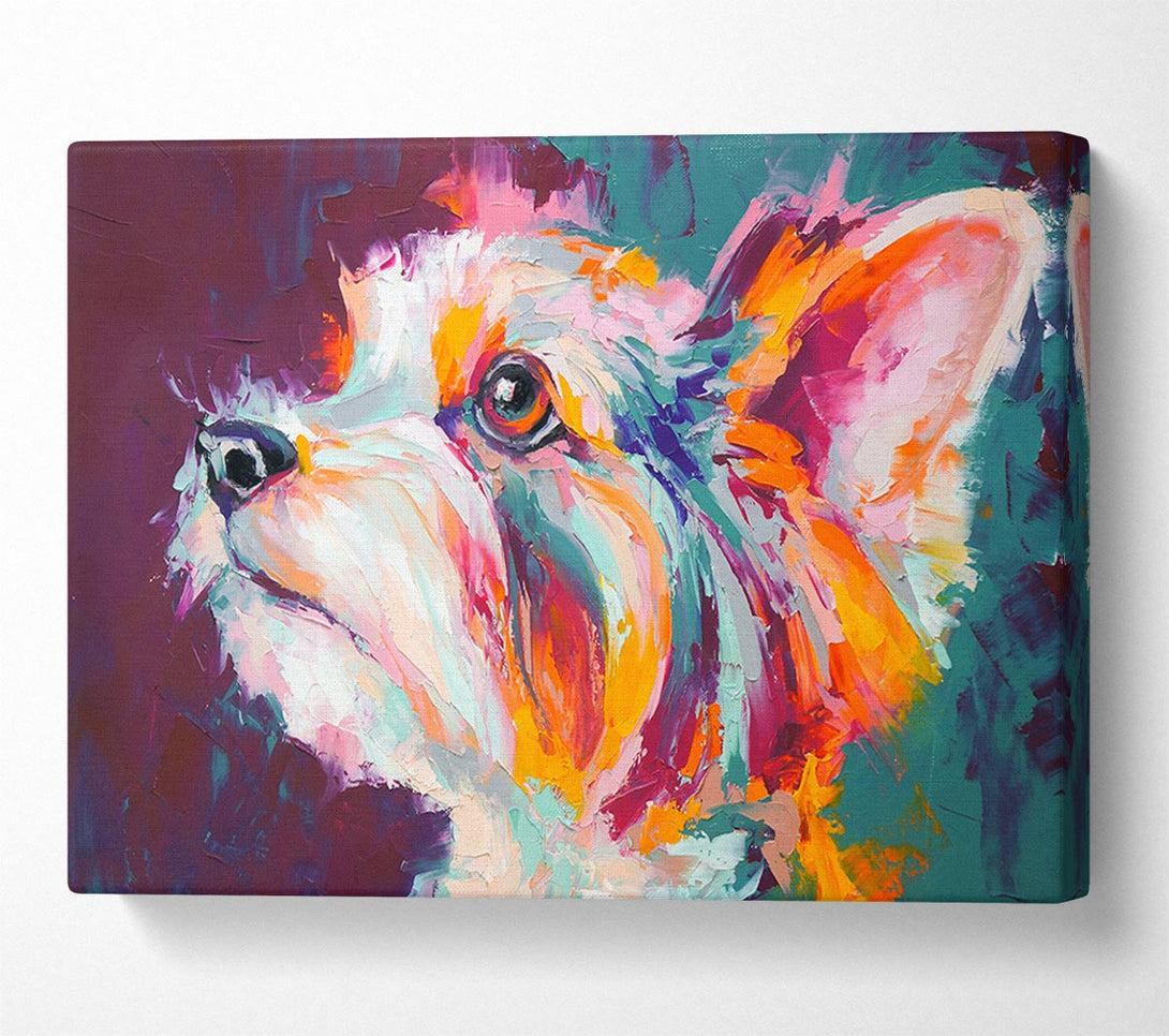 Picture of Vibrant Yorkshire Terrier Canvas Print Wall Art