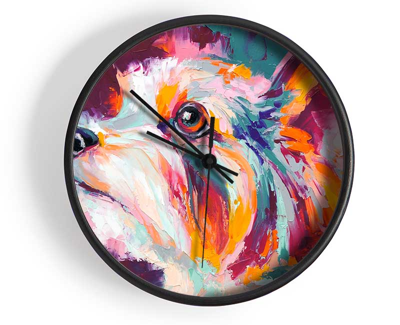 Vibrant Yorkshire Terrier Clock - Wallart-Direct UK