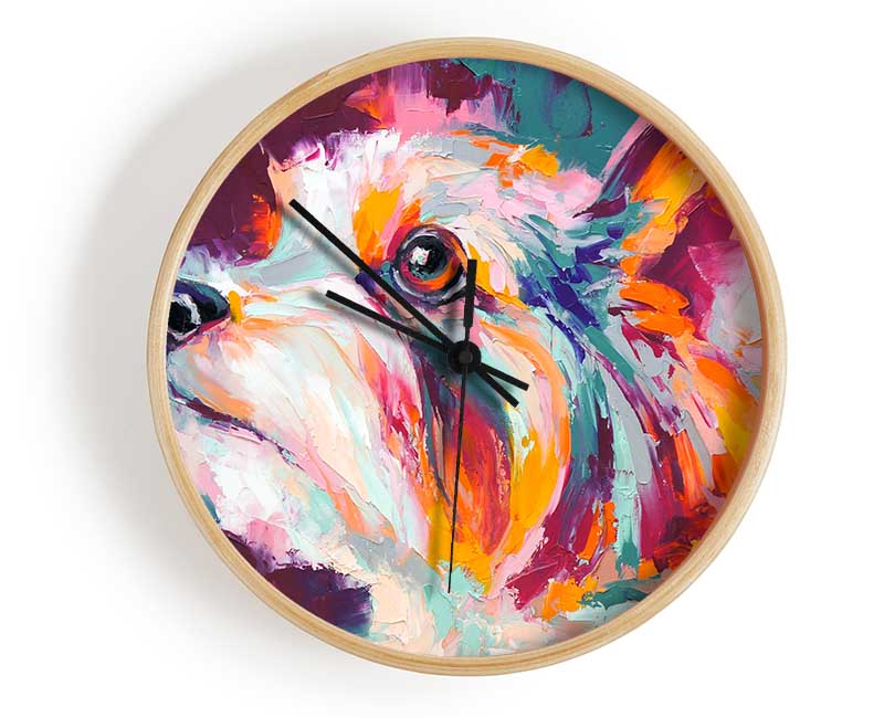 Vibrant Yorkshire Terrier Clock - Wallart-Direct UK