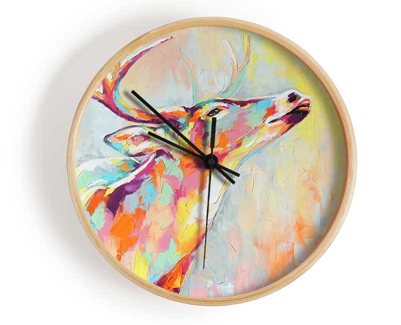 The Stag Looking Ahead Clock - Wallart-Direct UK