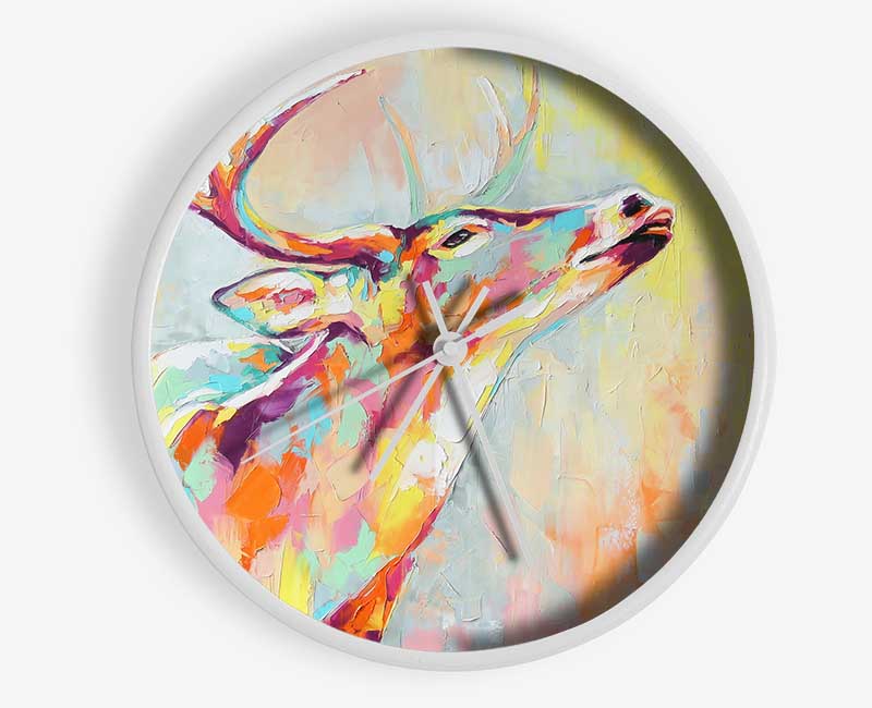 The Stag Looking Ahead Clock - Wallart-Direct UK