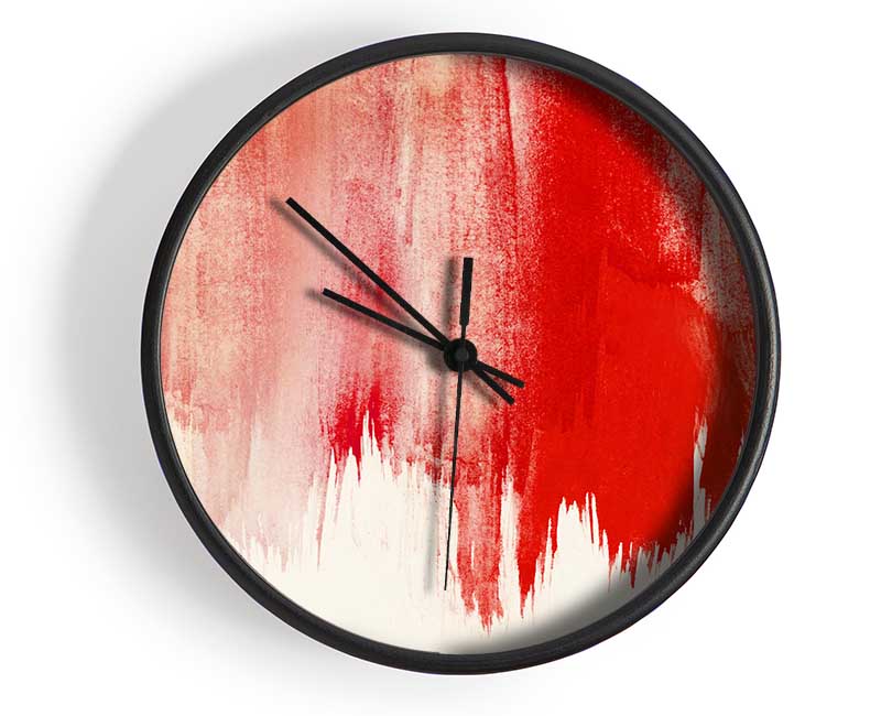 Striking Red Paint Clock - Wallart-Direct UK