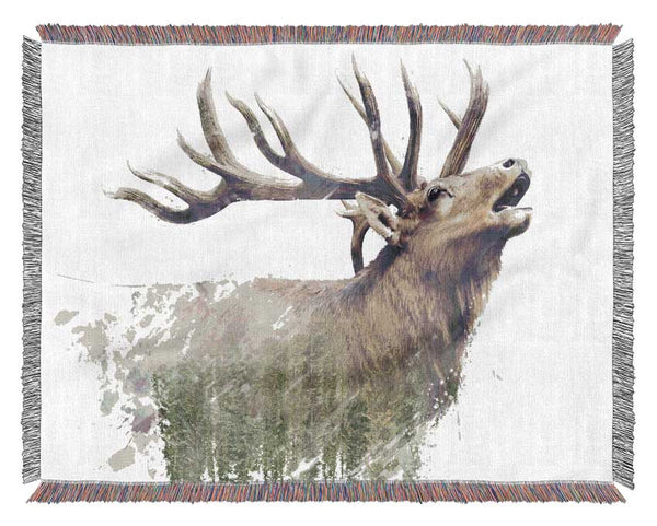 Double Exposure Stag Woven Blanket