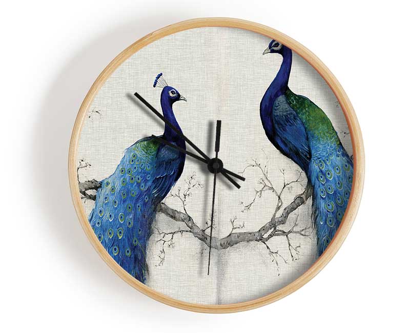 The Peacock Duo Clock - Wallart-Direct UK