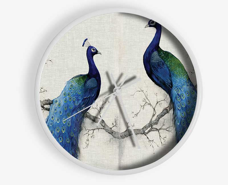 The Peacock Duo Clock - Wallart-Direct UK