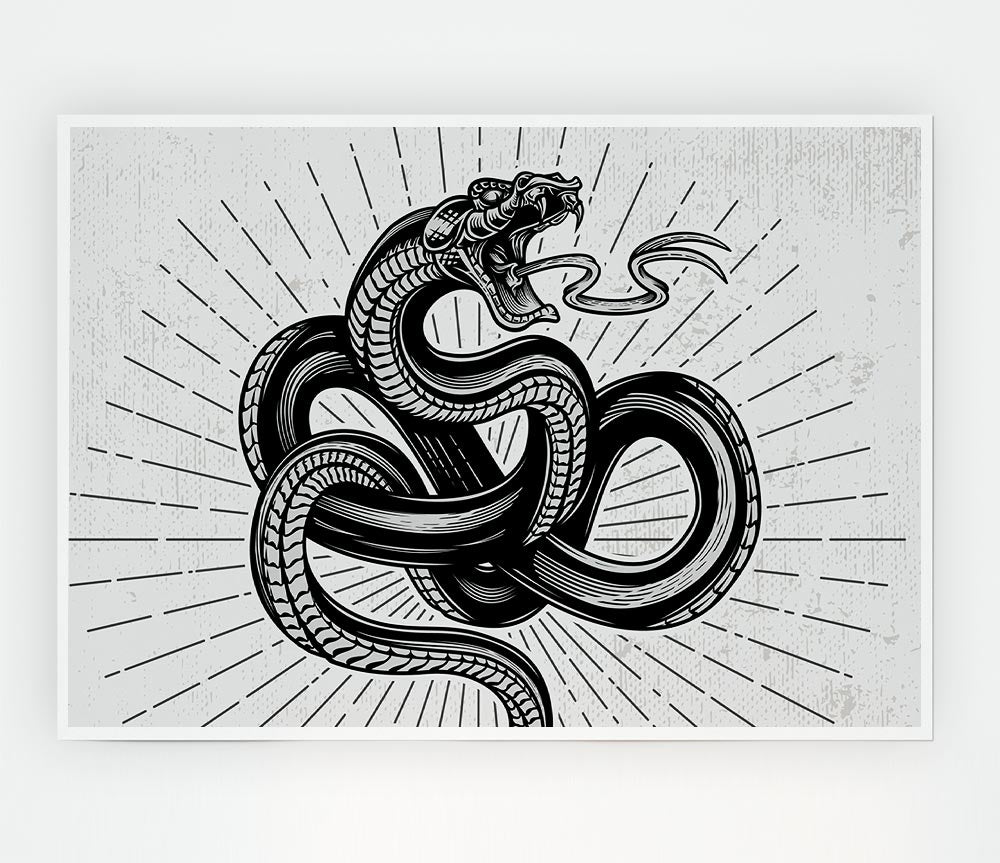 Tattoo Snake Print Poster Wall Art