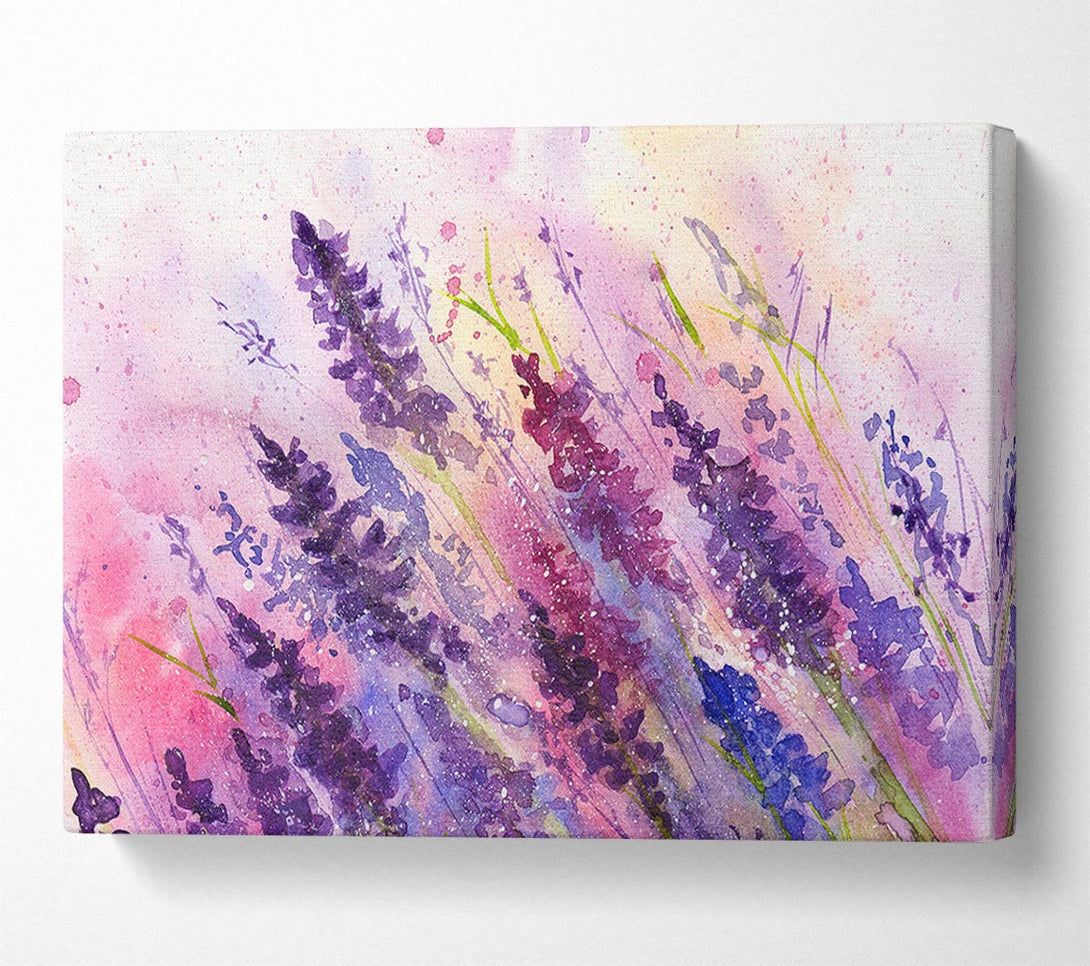 Picture of Lavender Colour Splash Canvas Print Wall Art