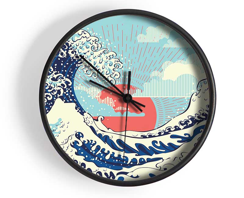 Waves Under The Sun Clock - Wallart-Direct UK