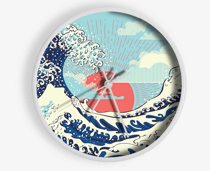 Waves Under The Sun Clock - Wallart-Direct UK