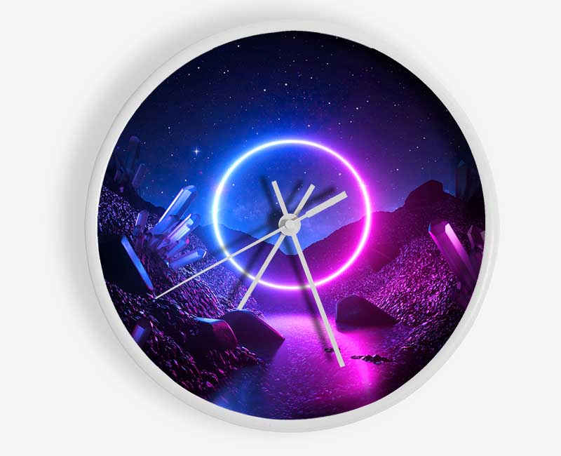 The Neon Circle Worldq Clock - Wallart-Direct UK