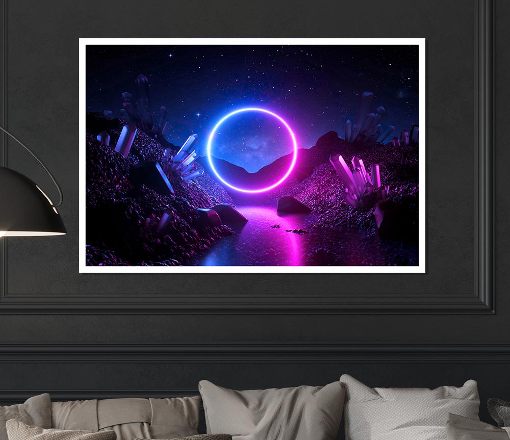 The Neon Circle Worldq Print Poster Wall Art