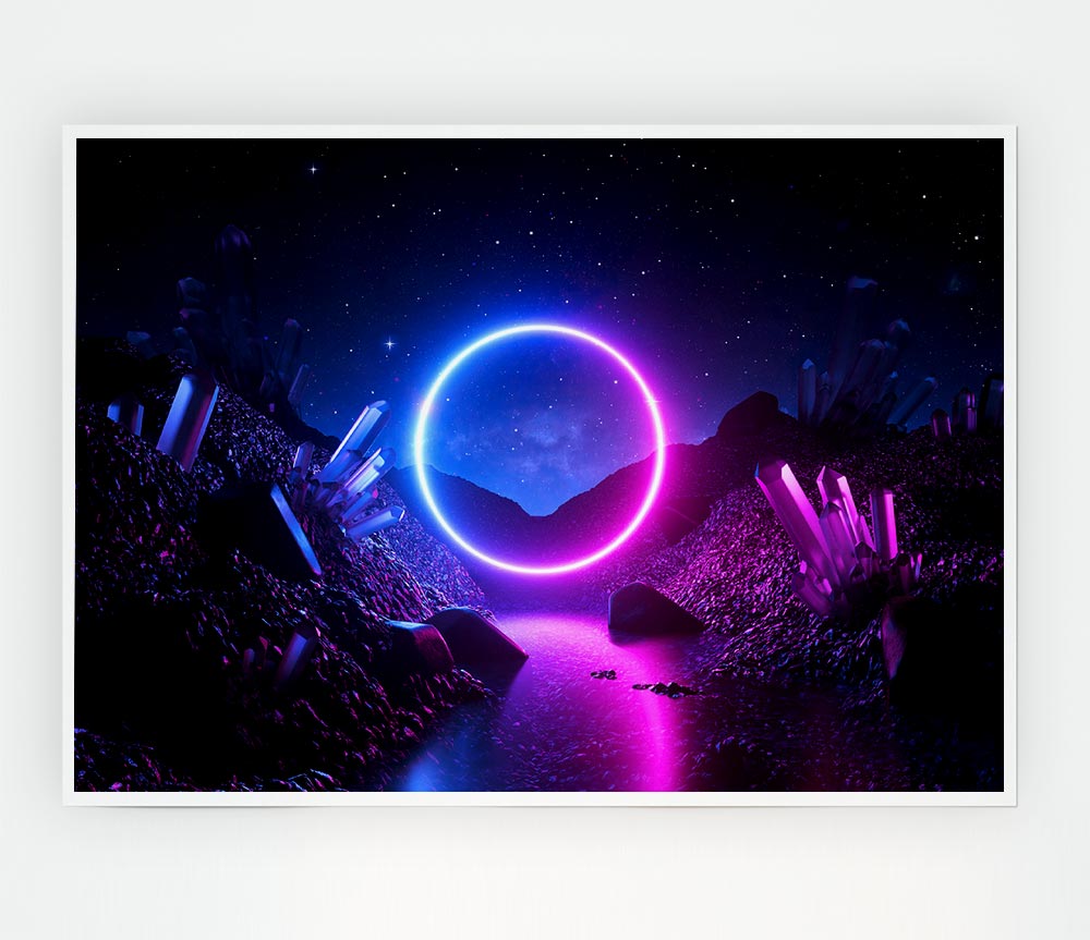 The Neon Circle Worldq Print Poster Wall Art